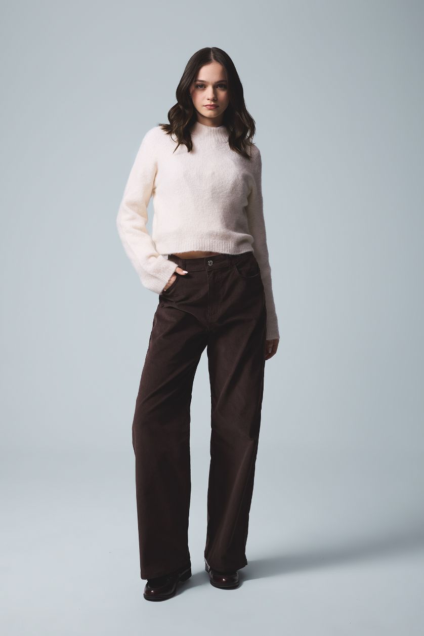 WOMAN Ecru Regular Fit Crew Neck Knitwear Pullover