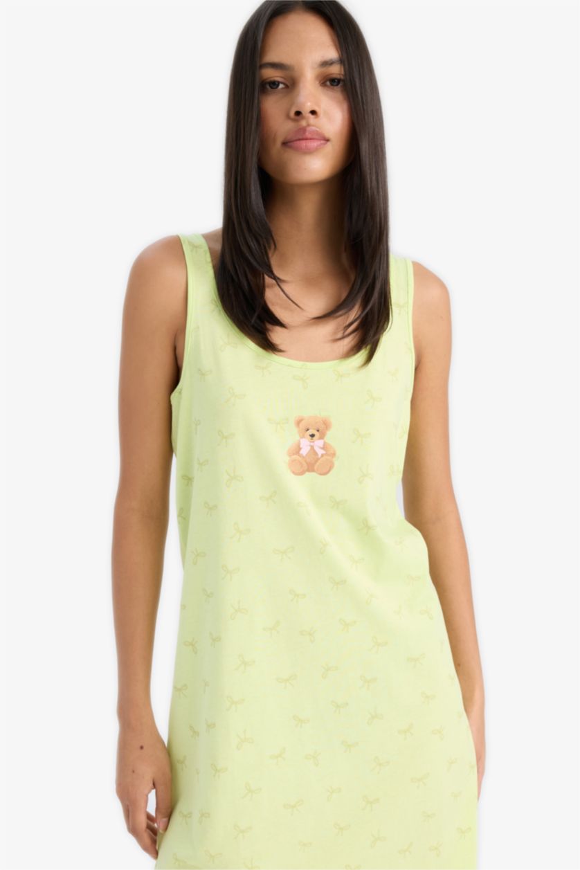 نساء أخضر فاتح فستان نوم قصة عادية برقبة مستديرة من Fall in Love