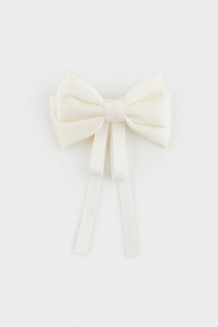 Kız Çocuk - Genç Kız Bej Kız Çocuk Bej Kurdele Desenli Çıtçıtlı Toka