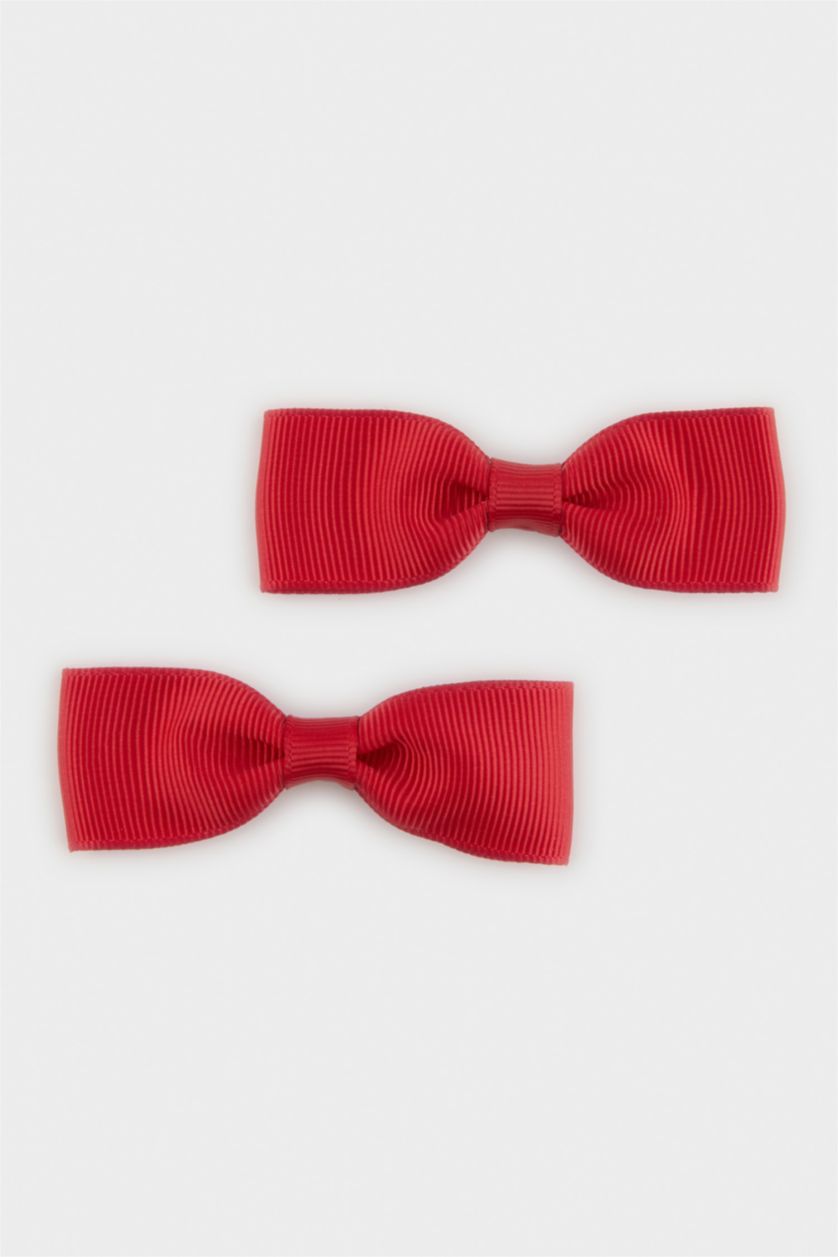 Kız Çocuk - Genç Kız Kırmızı 2'li Kırmızı Kurdele Toka Kız Çocuk