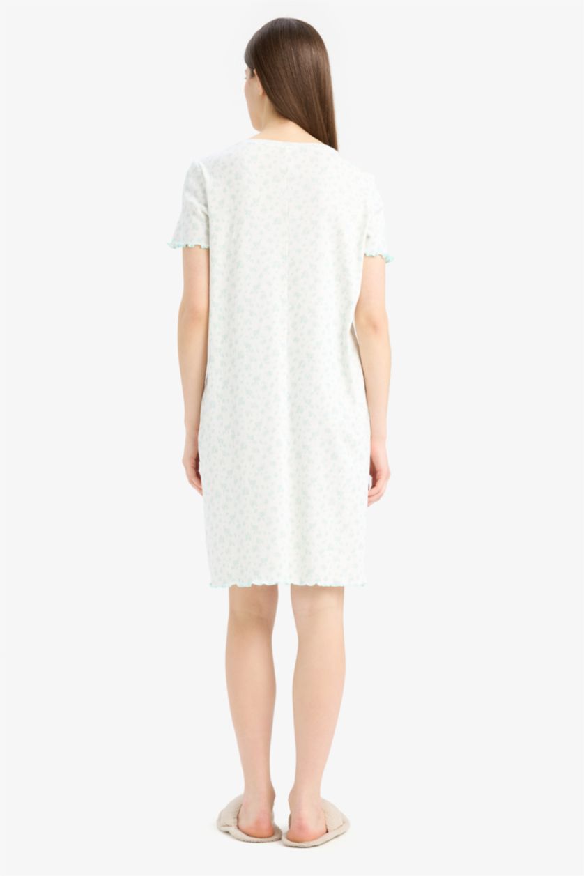 نساء بيج فاتح فستان نوم قصة عادية برقبة مستديرة من Fall in Love