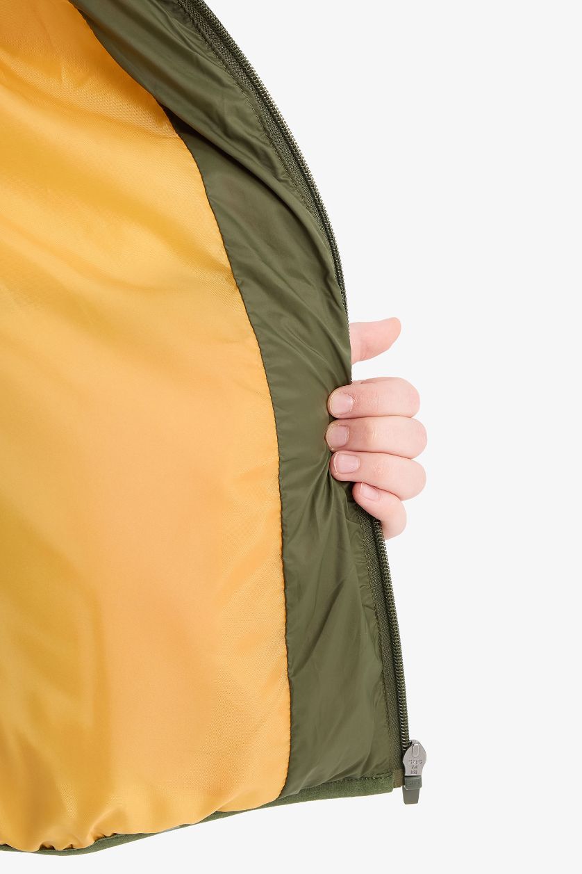 BOYS & TEENS Dark Khaki Boy Hooded Water Repellent Fleece Lined Puffer Jacket