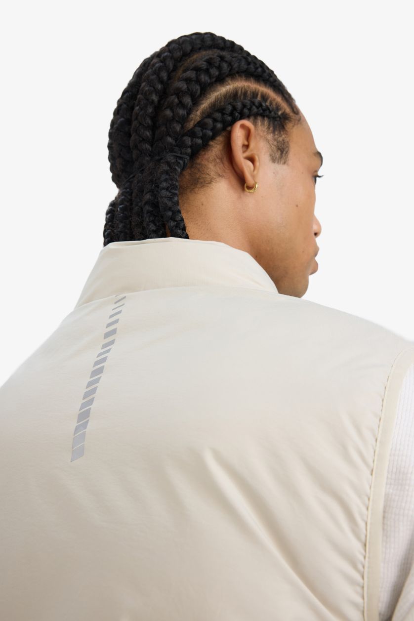 Man Light Beige DeFactoFit Slim Fit Waterproof Zippered Puffer Vest