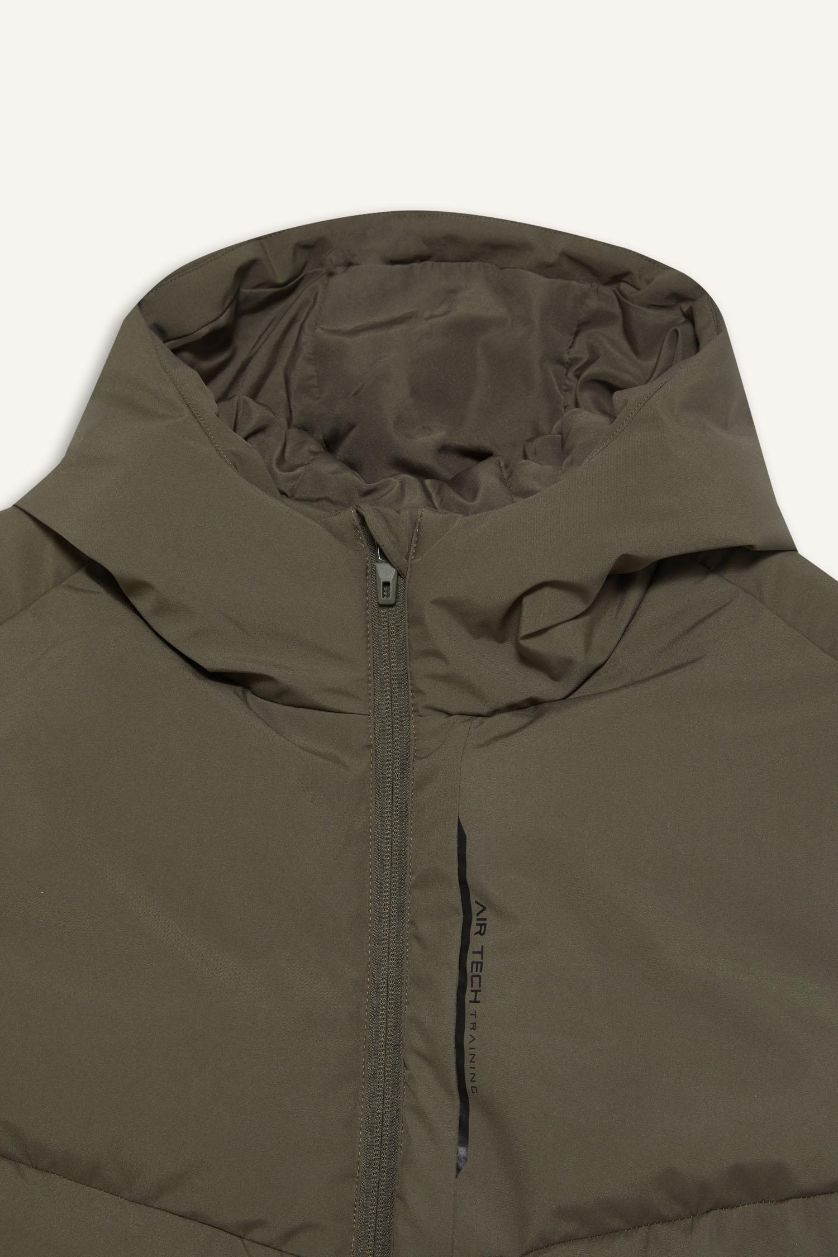 MAN Light Khaki DeFactoFit Regular Fit Hooded Waterproof Puffer Vest