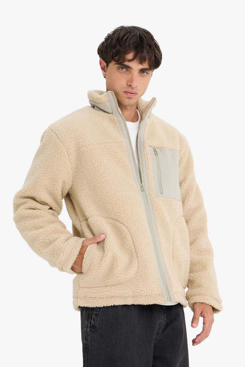 رجالي بيج جاكيت بامب قصة عادية بياقة عالية