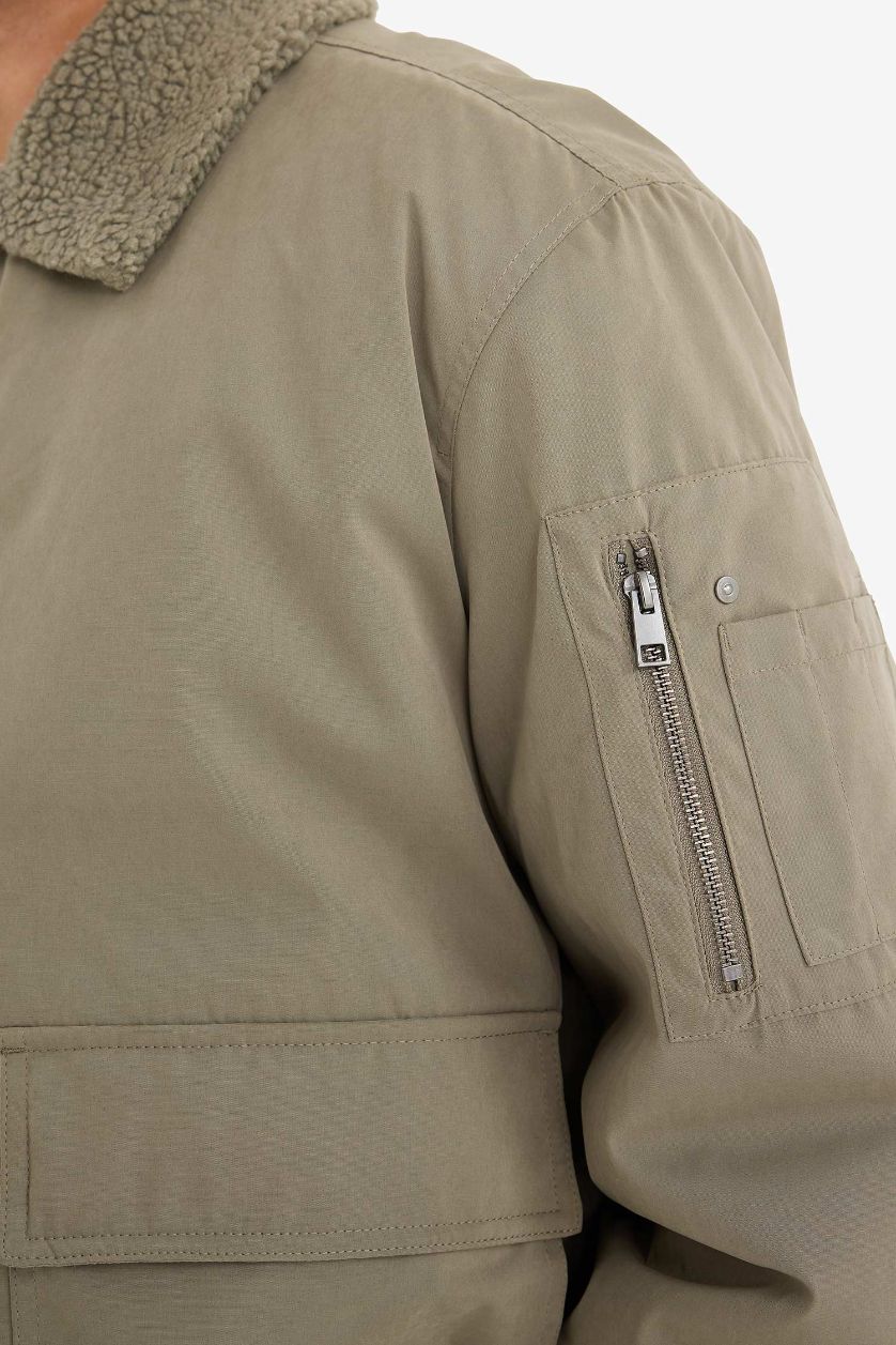 Erkek Haki Su İtici Oversize Mont