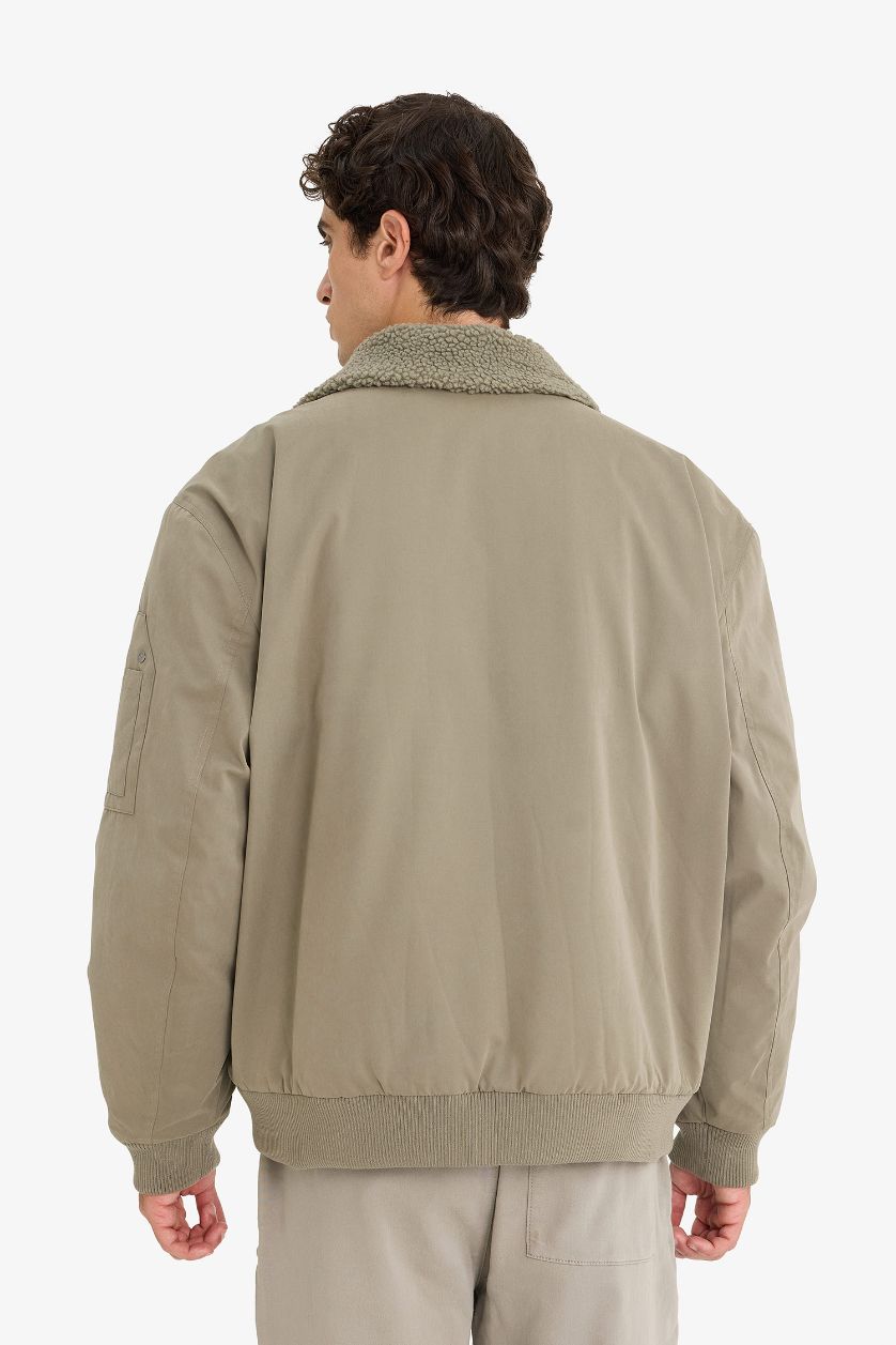 Erkek Haki Su İtici Oversize Mont