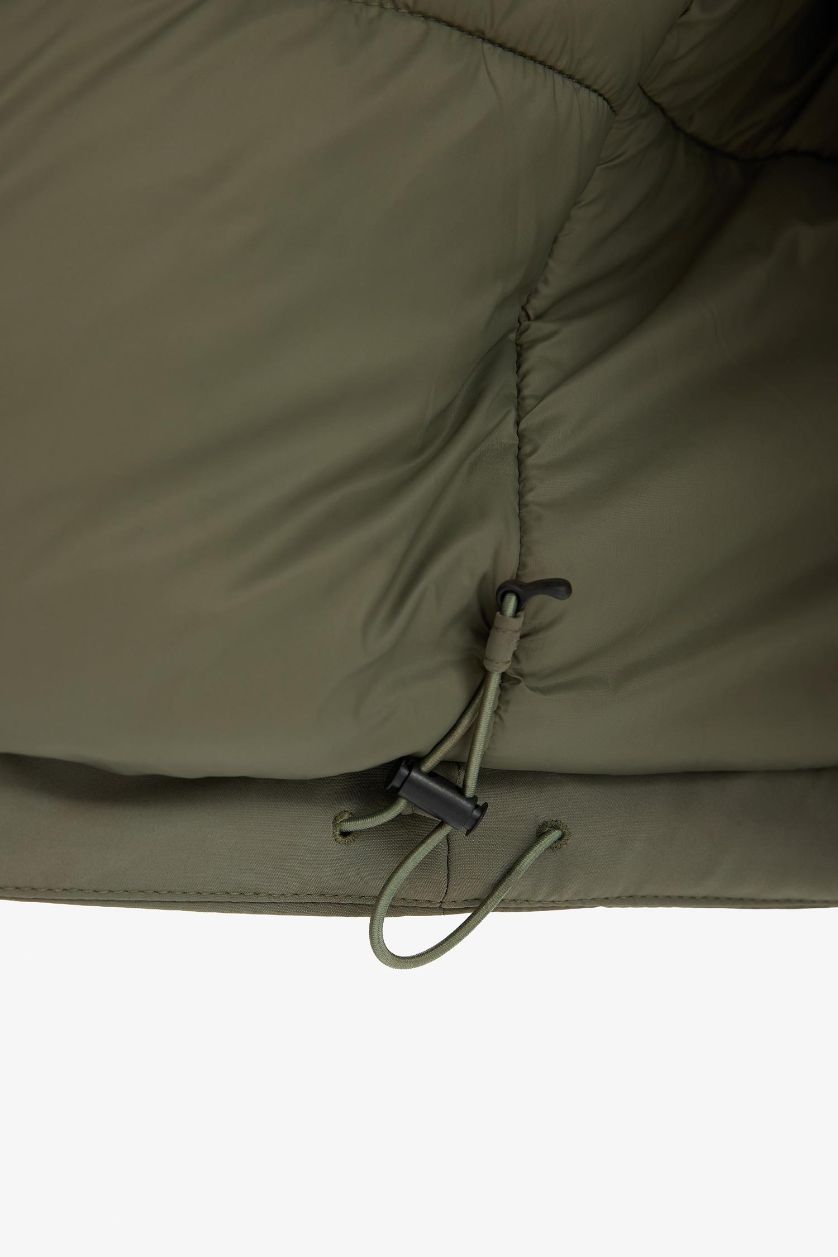 Erkek Açık Haki Su İtici Kapüşonlu Mont