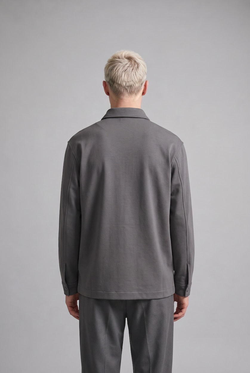 Men Grey Melange Regular Fit Overshirt