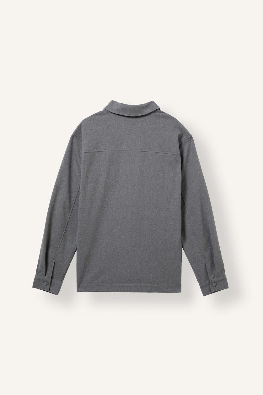Men Grey Melange Regular Fit Overshirt