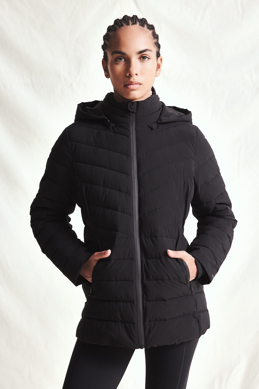 WOMAN Black Zipper Puffer Jacket