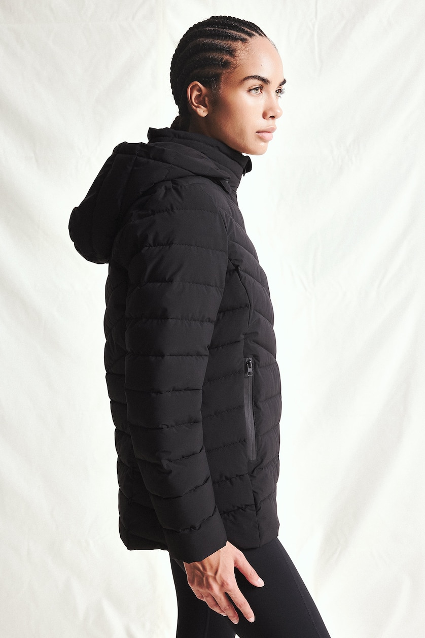 WOMAN Black Zipper Puffer Jacket