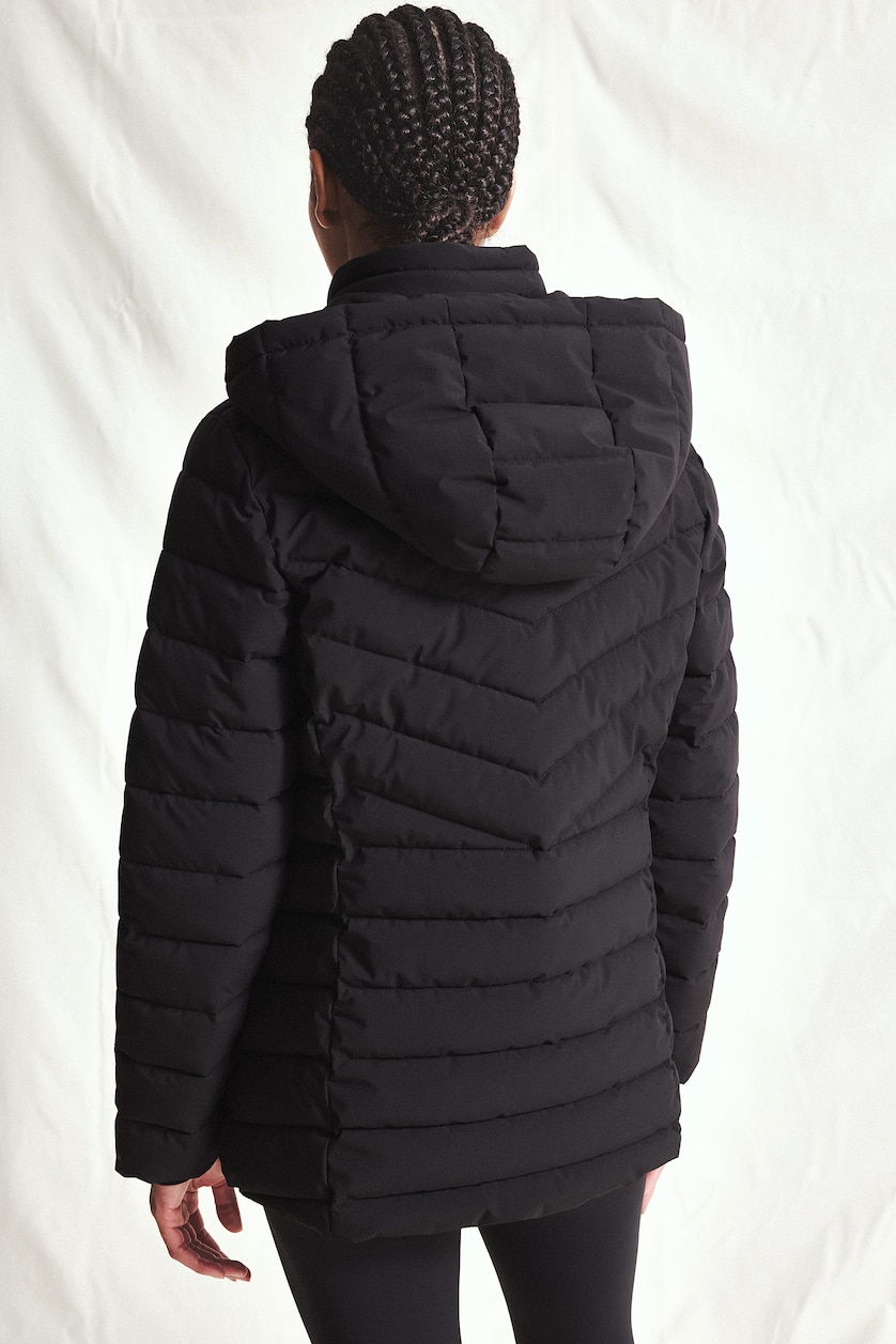WOMAN Black Zipper Puffer Jacket