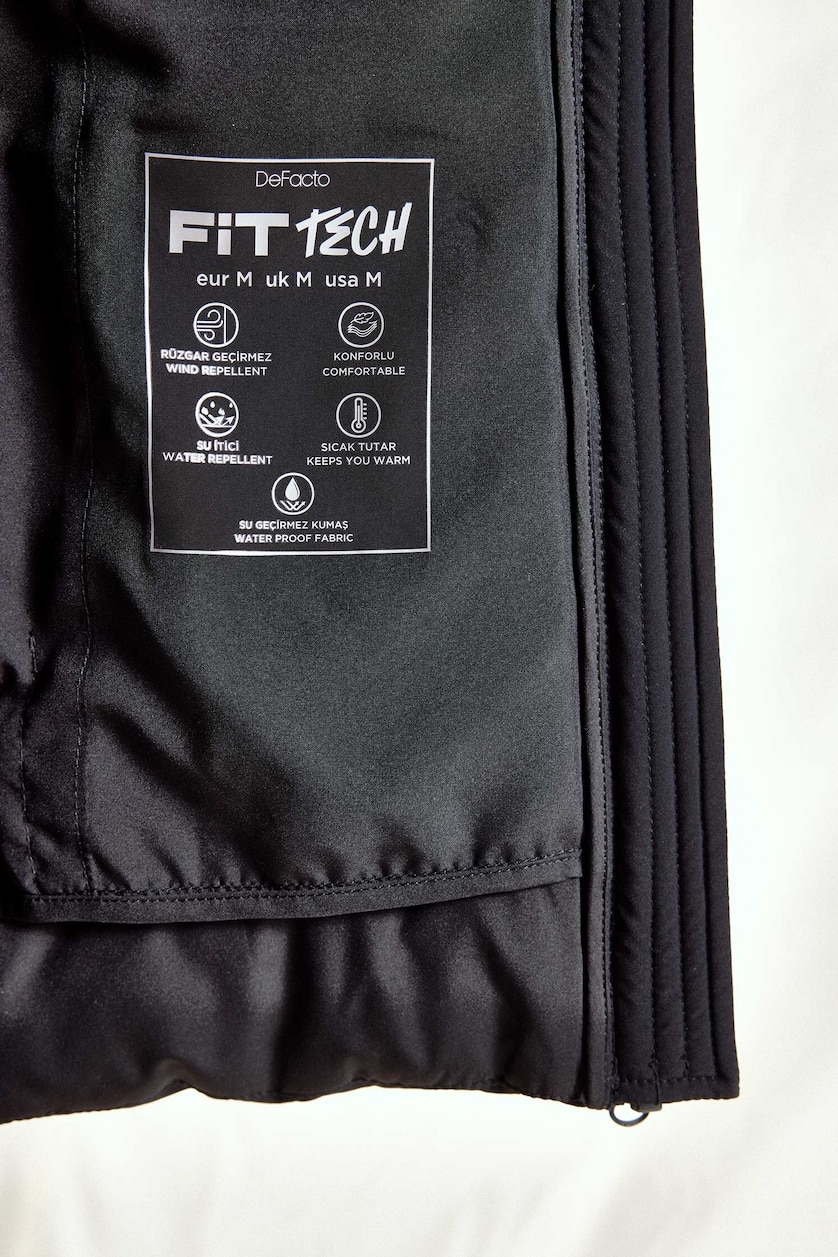 WOMAN Black Zipper Puffer Jacket