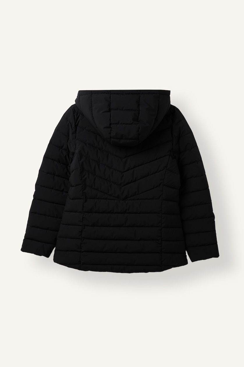 WOMAN Black Zipper Puffer Jacket