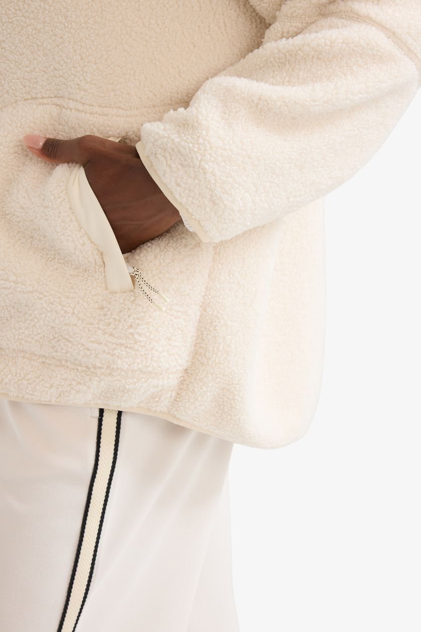 Kadın Taş Warmtech Oversize İçi Polarlı Pelüş Mont