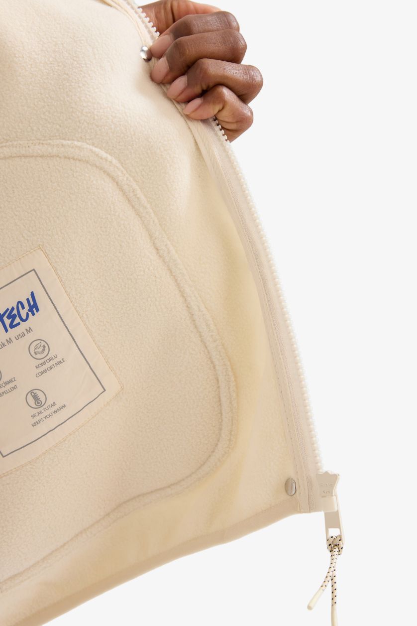 Kadın Taş Warmtech Oversize İçi Polarlı Pelüş Mont