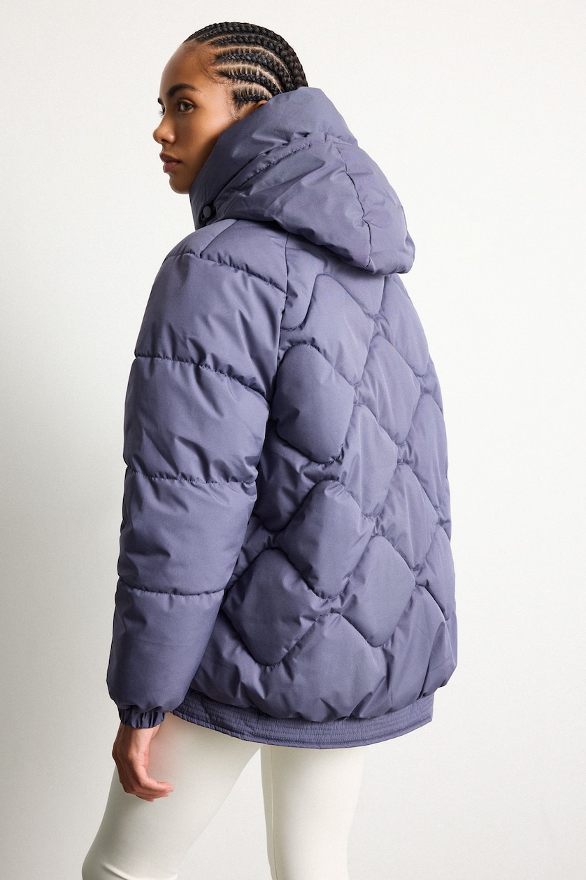 Women Purple Oversize Hooded Waterproof Jacket