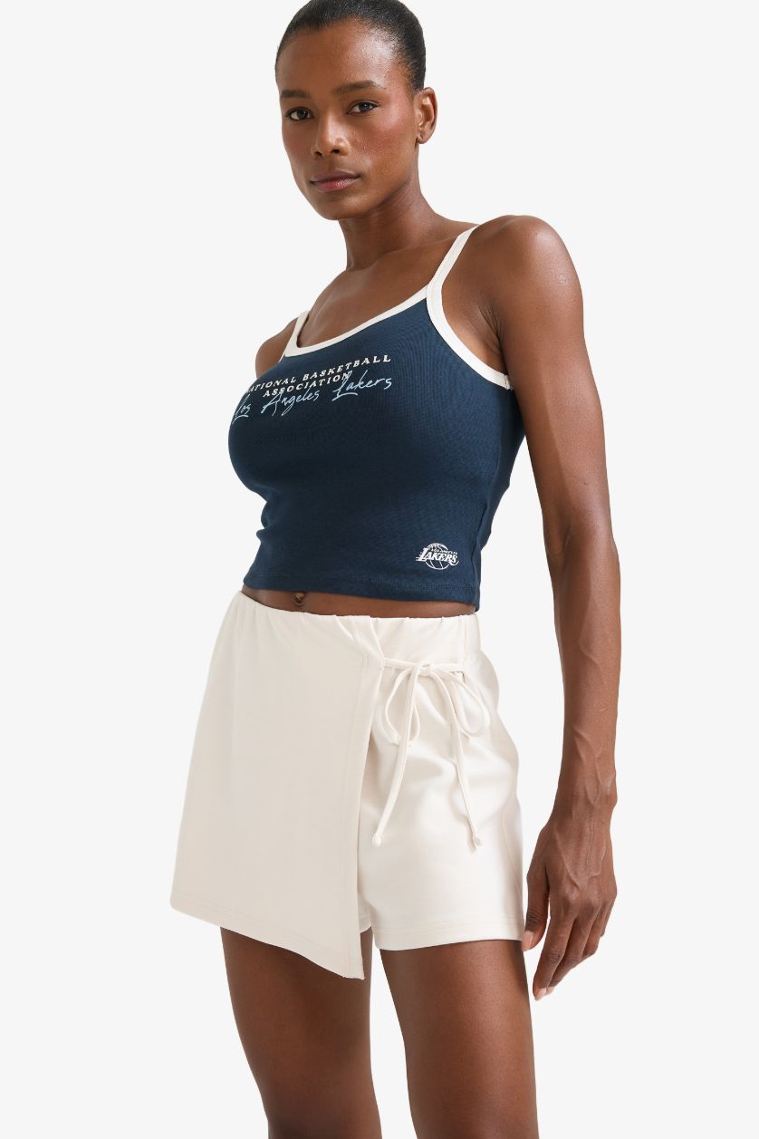 Kadın Lacivert NBA Los Angeles Lakers Fitted Fitilli Kaşkorse Sporcu Atlet