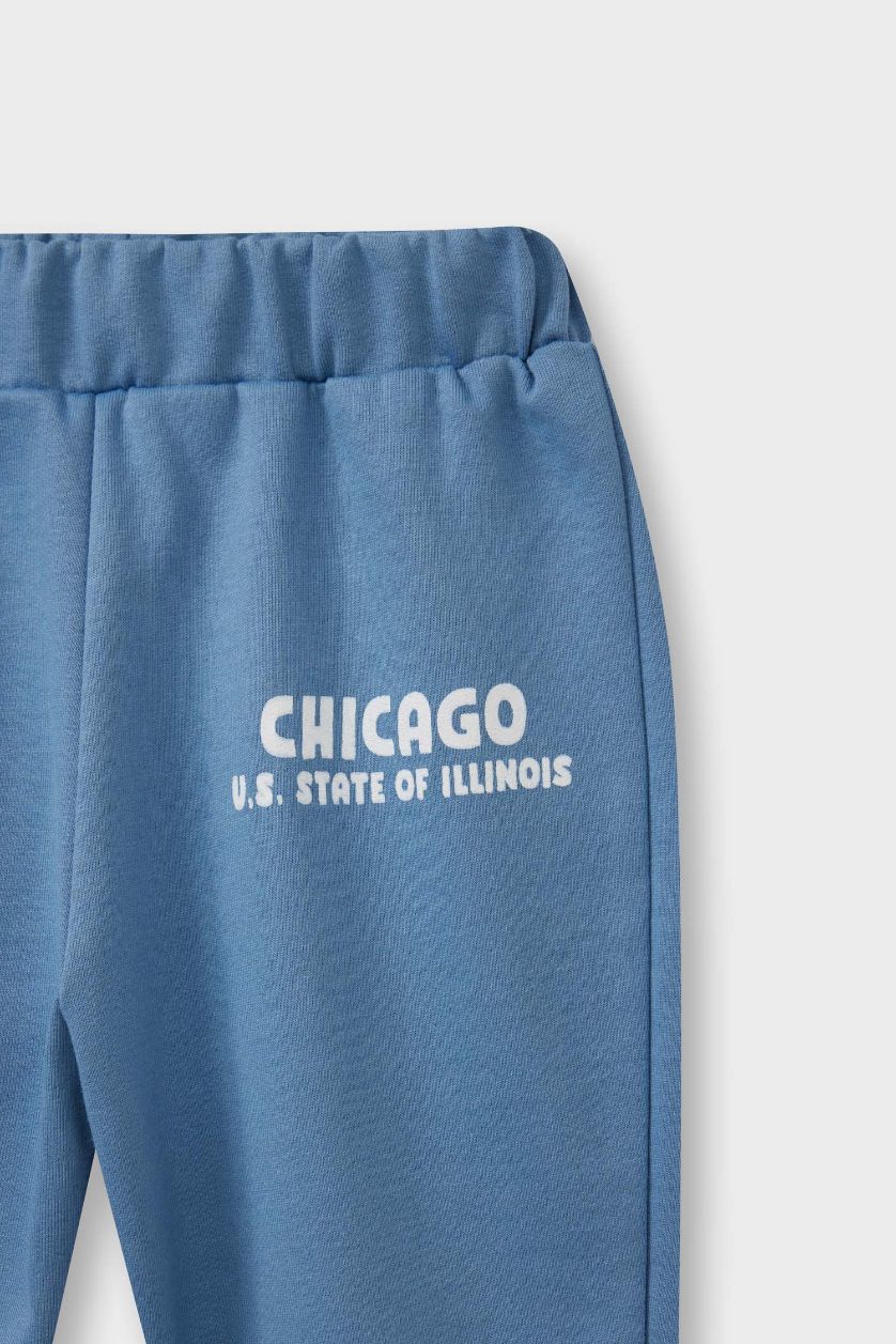 طفل صغير أزرق بنطلون سويت بانتس بيبي اولادي قماش خفيف قصة عادية