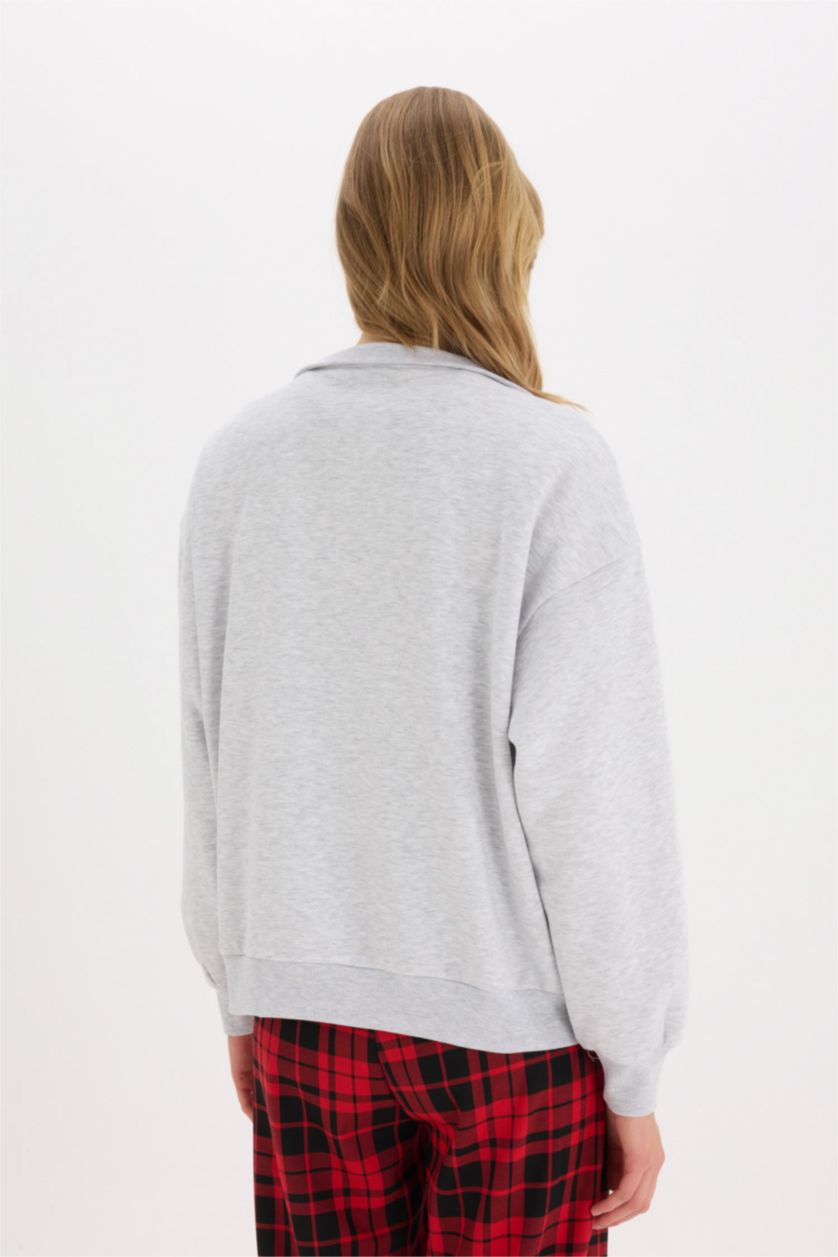 WOMAN Grey Melange Oversize Sweatshirt