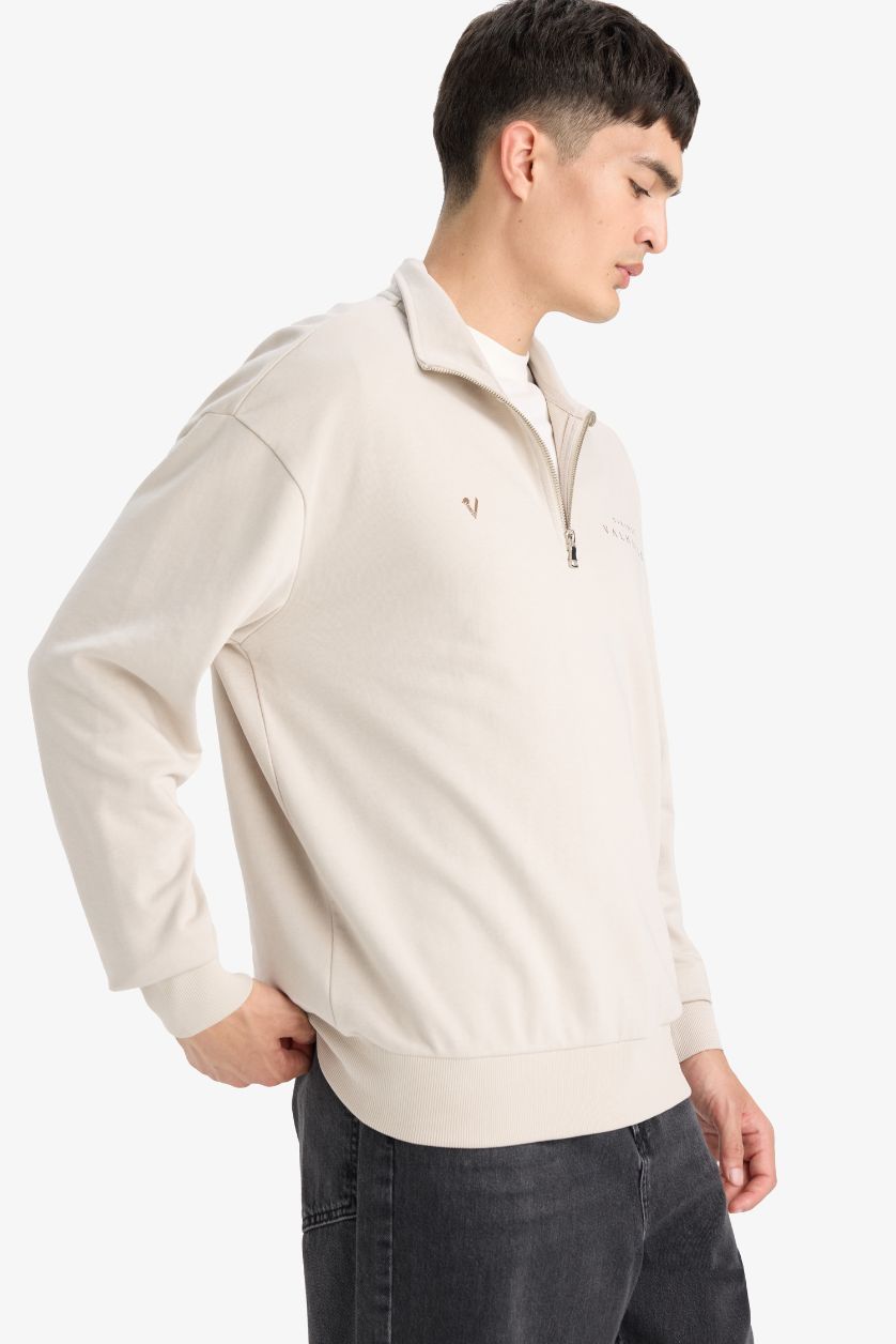 MAN Stone Boxy Fit Vikings Valhalla Printed Long Sleeve Sweatshirt