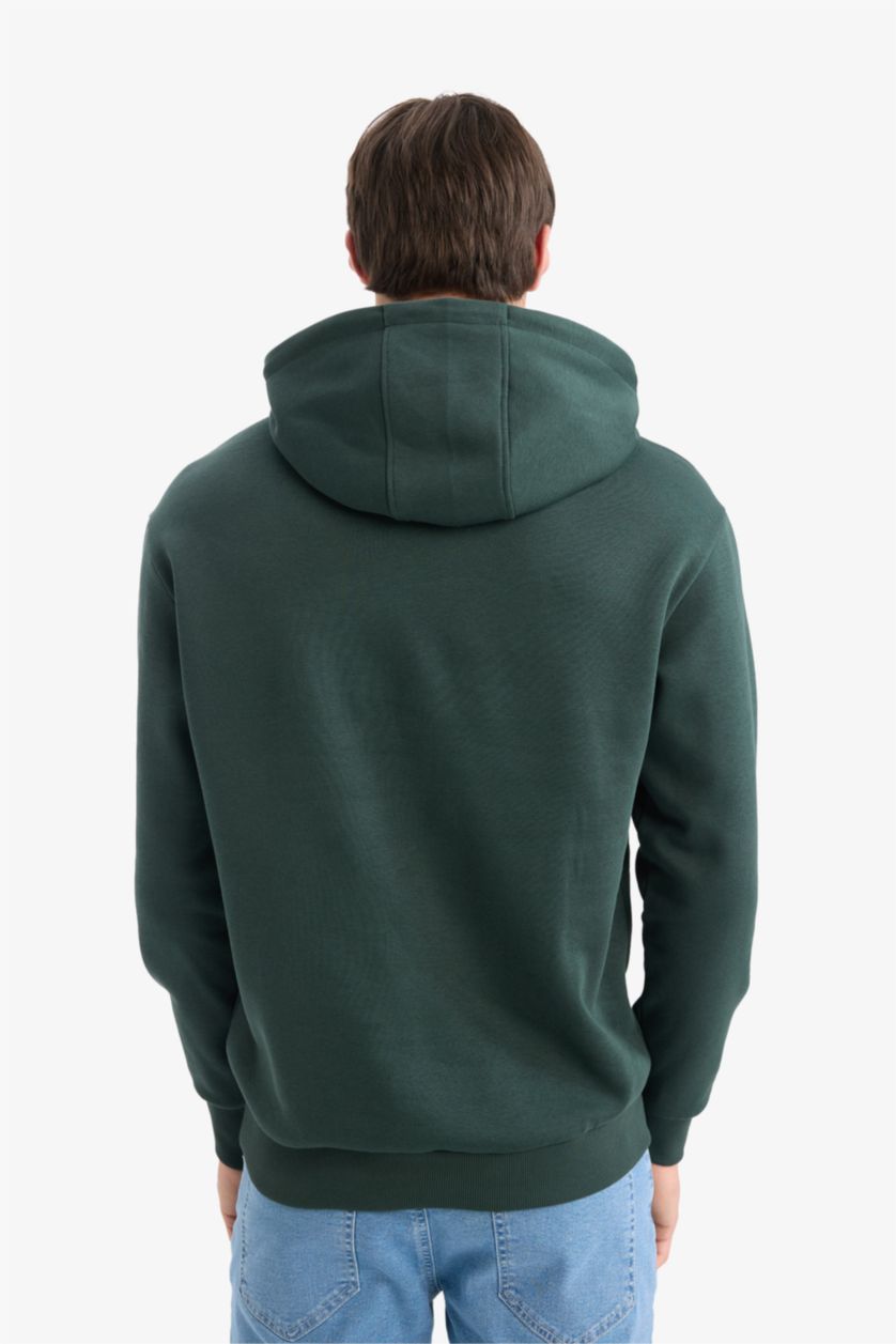 Erkek Koyu Yeşil Vikings Valhalla Regular Fit Kapüşonlu Sweatshirt