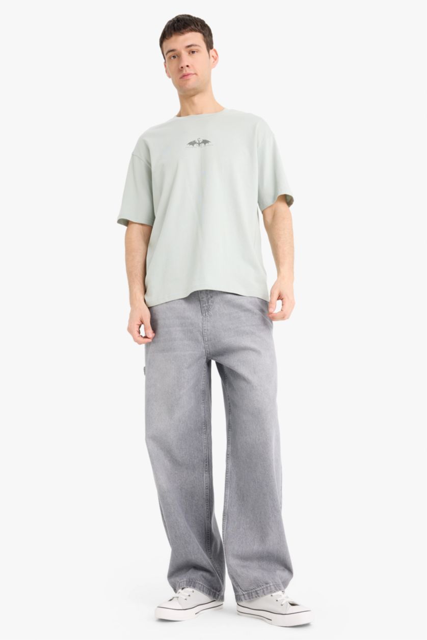 MAN Grey House Of The Dragon Boxy Fit Crew Neck Printed T-Shirt