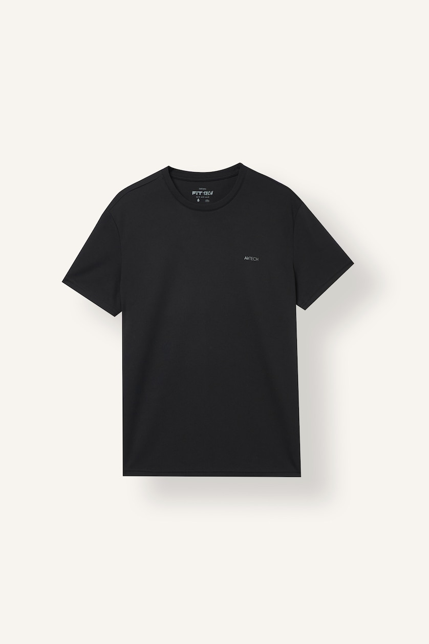 Men Black Standard Fit Short Sleeve T-Shirt