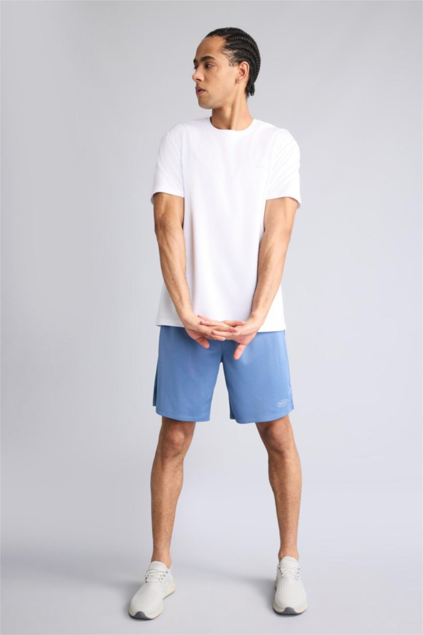 رجال أبيض Standard Fit Crew Neck Short Sleeved Sports T-Shirt