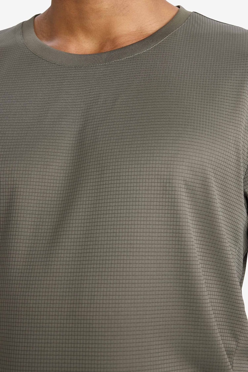 Erkek Haki Slim Fit Nefes Alabilen Çabuk Kuruyan Baskılı Sporcu Tişört