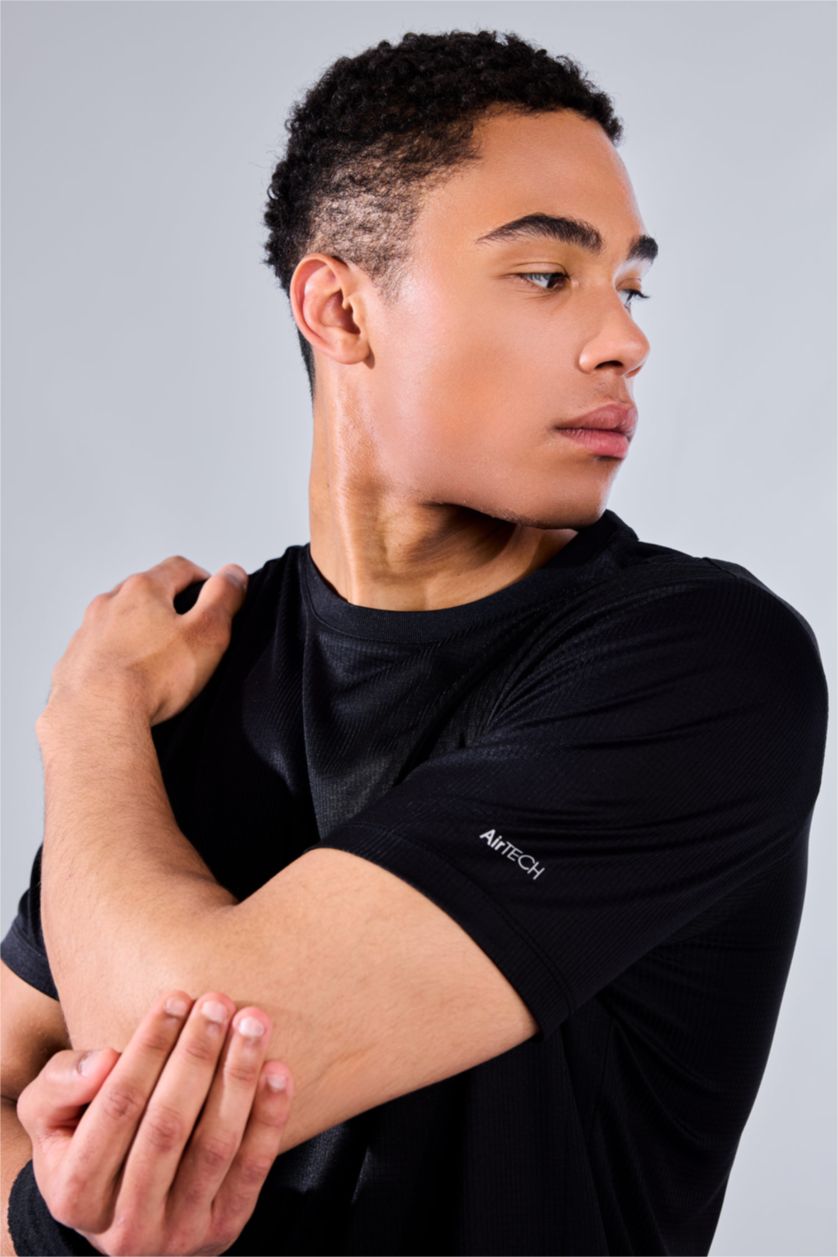 رجالي أسود Slim Fit Short Sleeve T-Shirt