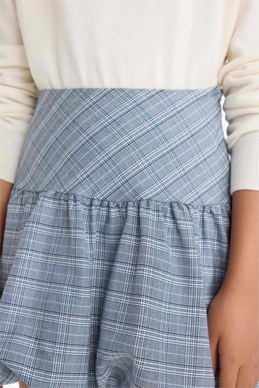 Kız Çocuk - Genç Kız Mavi Desenli Balon Etek Kız Çocuk