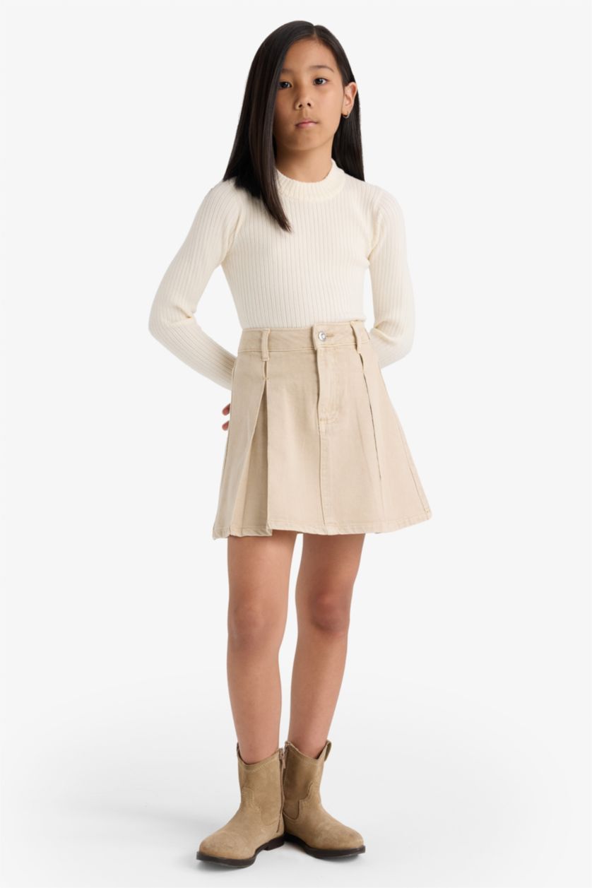 GIRLS & TEENS Grey Girl Gabardine A Cut Skirt