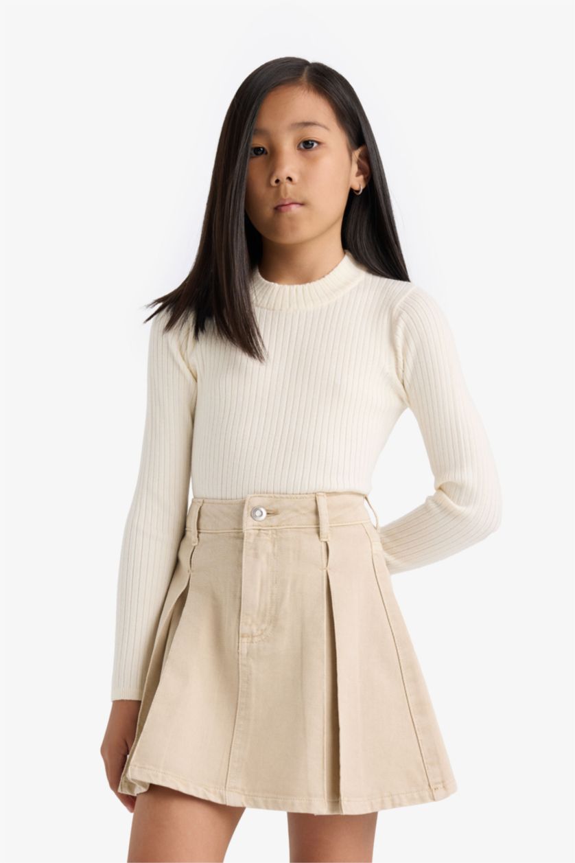 GIRLS & TEENS Grey Girl Gabardine A Cut Skirt