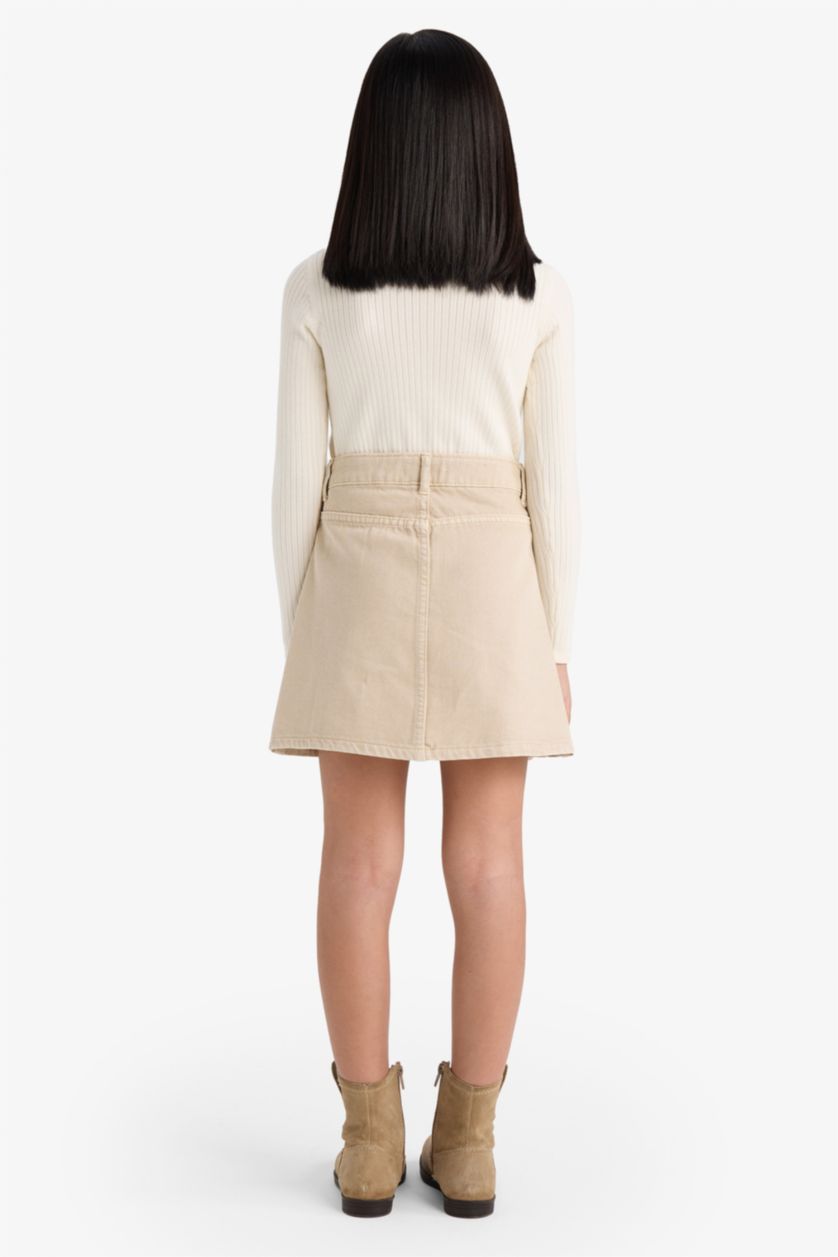 GIRLS & TEENS Grey Girl Gabardine A Cut Skirt