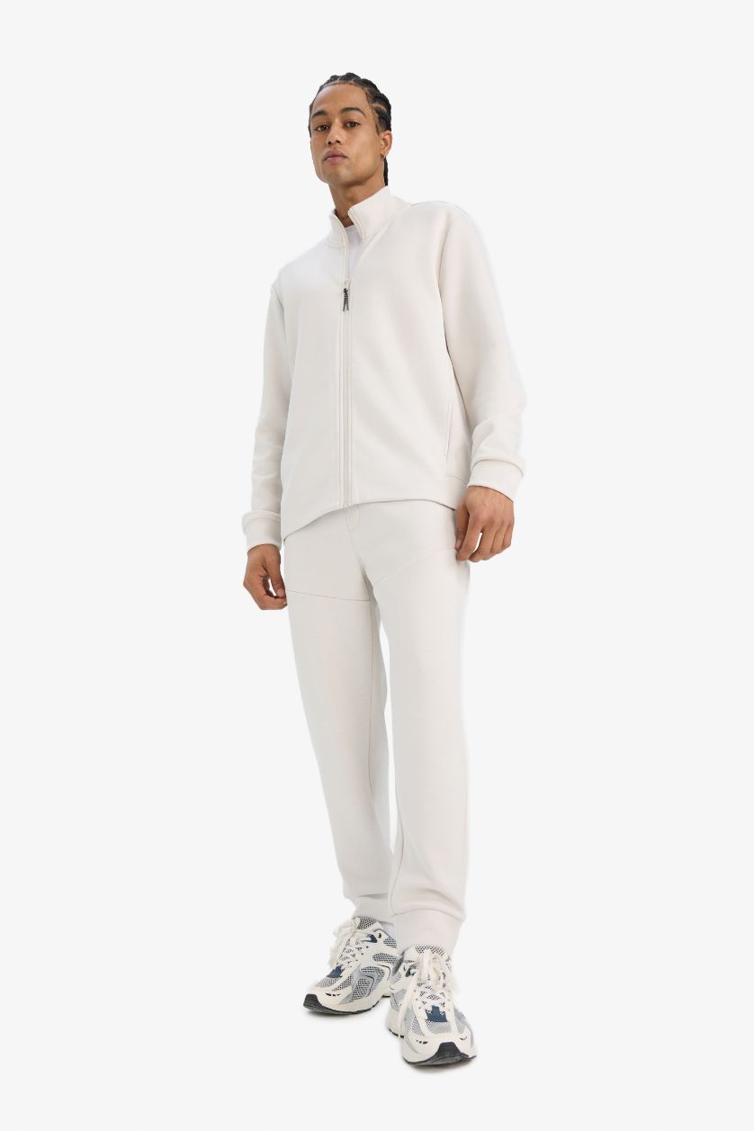 Man Stone Standard Fit Scuba Fabric Zip-Up Sweatshirt