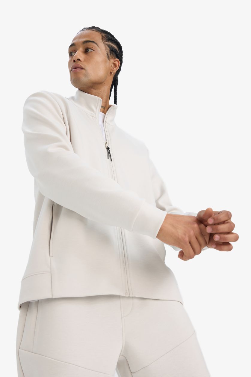 Man Stone Standard Fit Scuba Fabric Zip-Up Sweatshirt