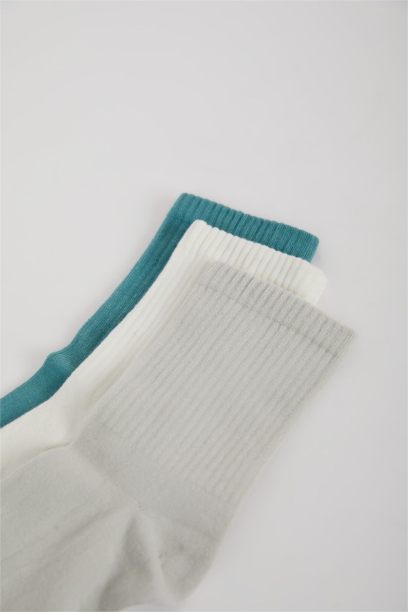 Erkek Mavi Erkek 3'lü Pamuklu Soket Çorap