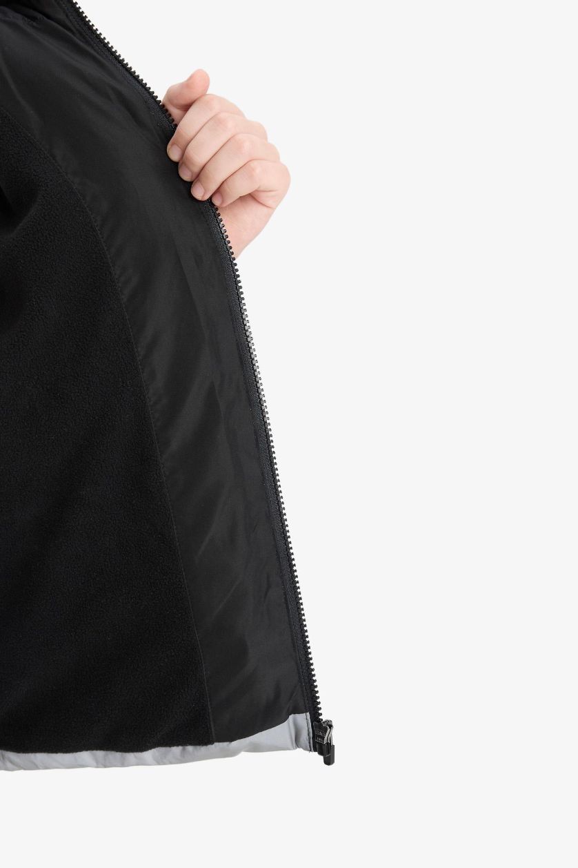 Erkek Çocuk - Genç Erkek REFLECTOR GREY Su Geçirmez Kapüşonlu Polar Astarlı Mont Erkek Çocuk