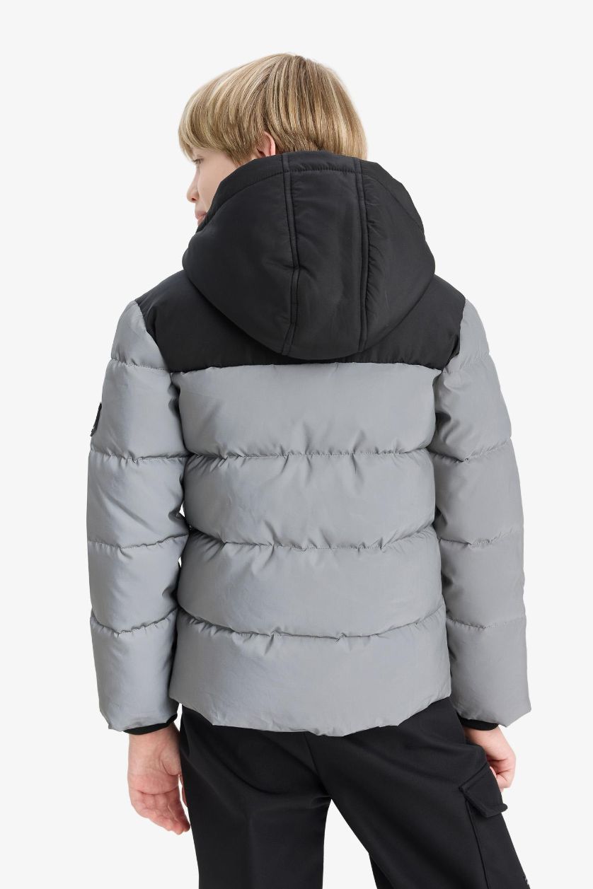 Erkek Çocuk - Genç Erkek REFLECTOR GREY Su Geçirmez Kapüşonlu Polar Astarlı Mont Erkek Çocuk