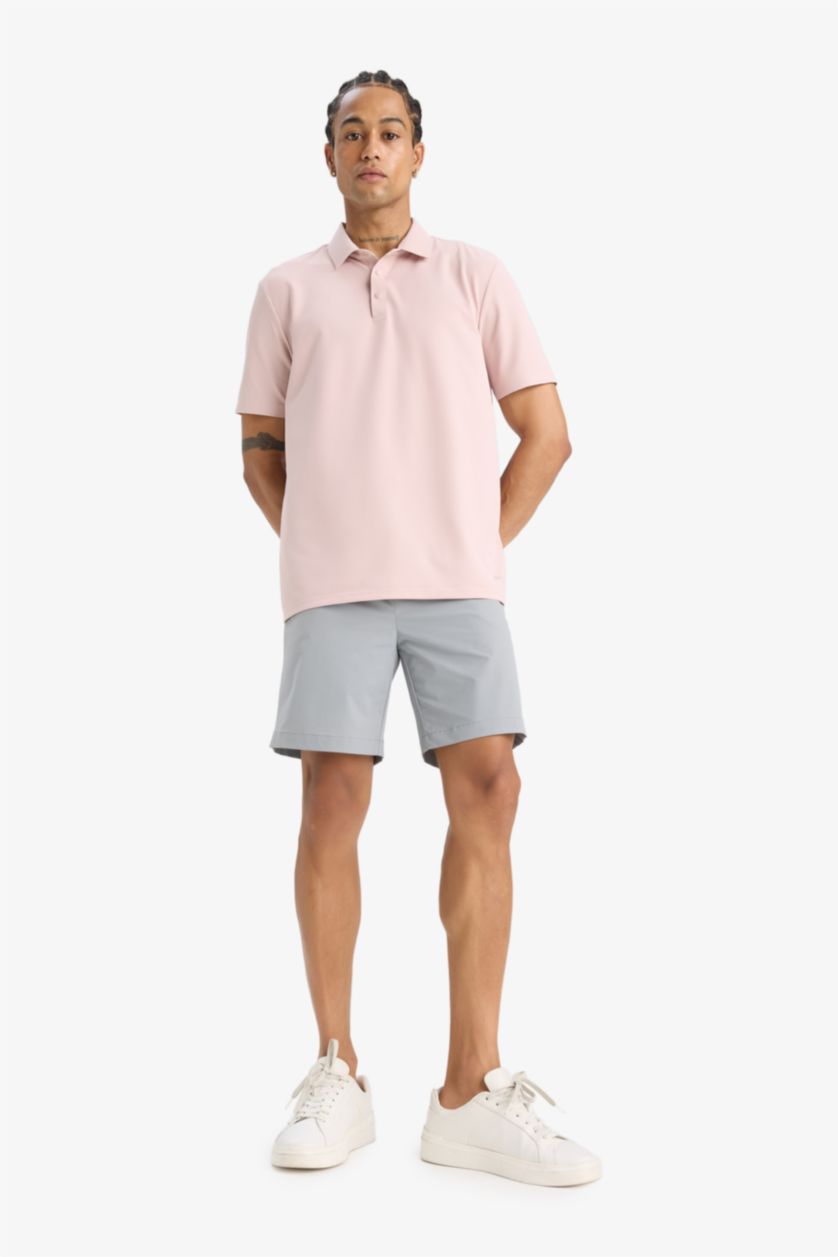 MAN Lilac Standard Fit Short Sleeve Polo T-Shirt