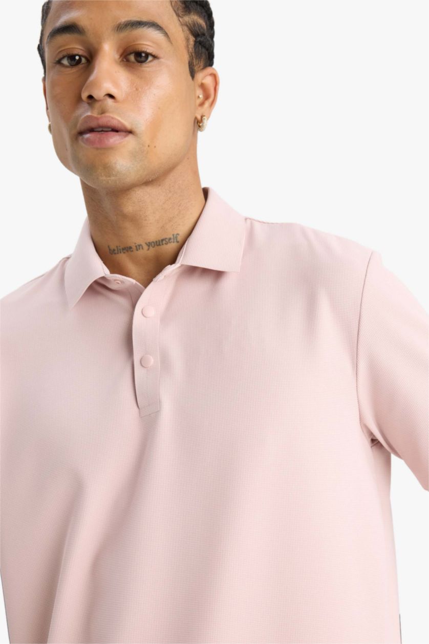 MAN Lilac Standard Fit Short Sleeve Polo T-Shirt