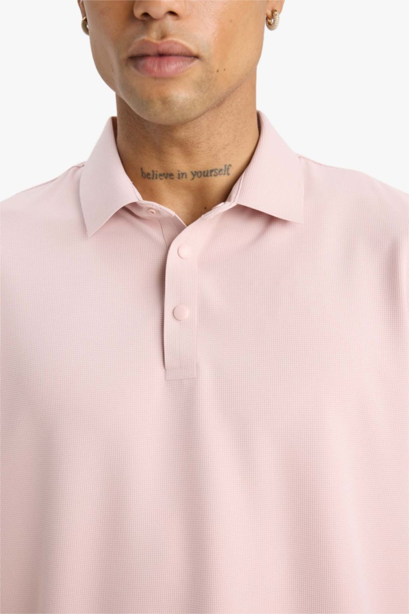 MAN Lilac Standard Fit Short Sleeve Polo T-Shirt