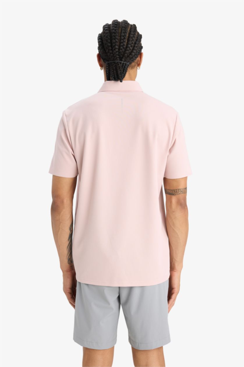 MAN Lilac Standard Fit Short Sleeve Polo T-Shirt