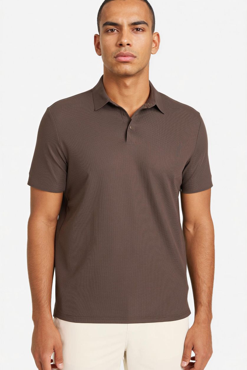 Erkek Açık Kahve Standart Fıt Sporcu Polo Tişört