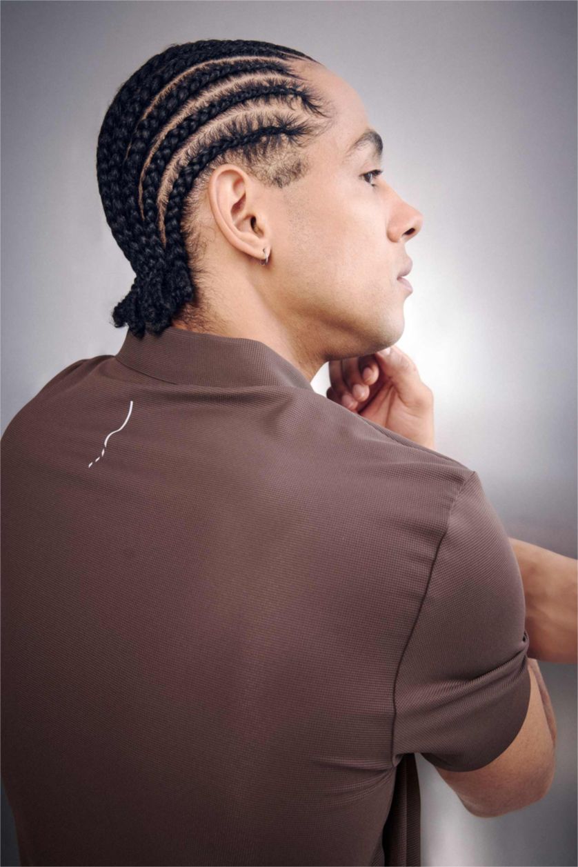 رجال بني فاتح Standard Fit Sports Polo T-shirt