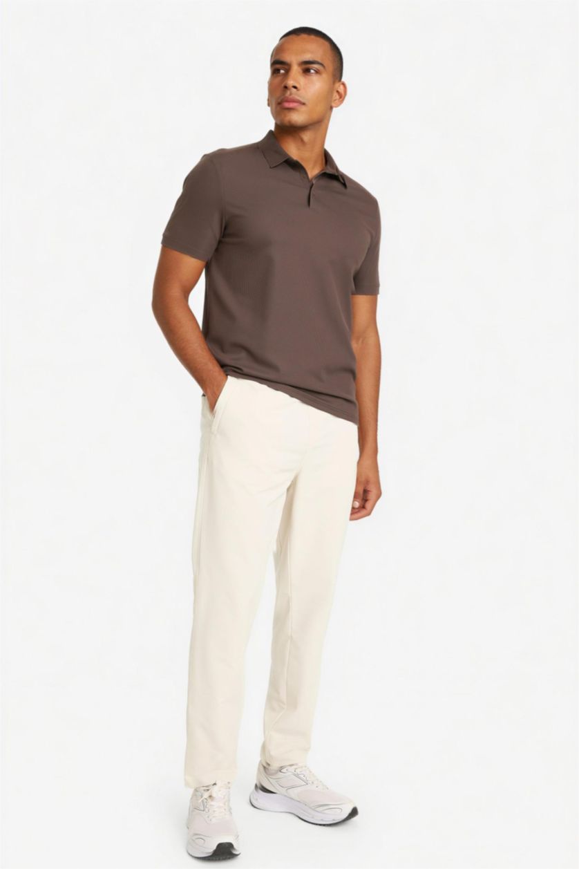 رجال بني فاتح Standard Fit Sports Polo T-shirt