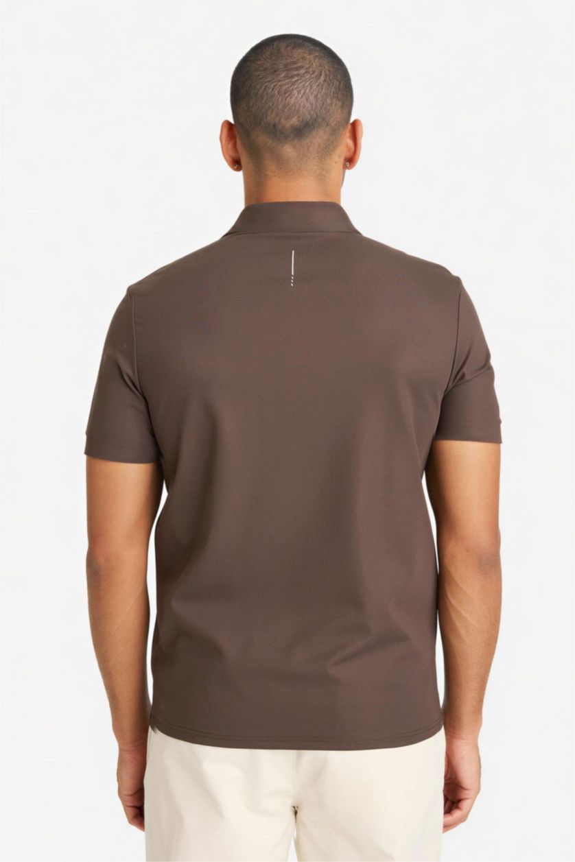 رجال بني فاتح Standard Fit Sports Polo T-shirt
