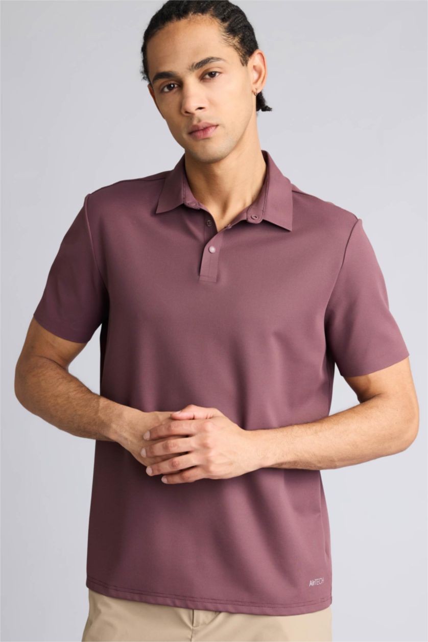 رجال خمري Standard Fit Sports Short Sleeve Polo T-shirt